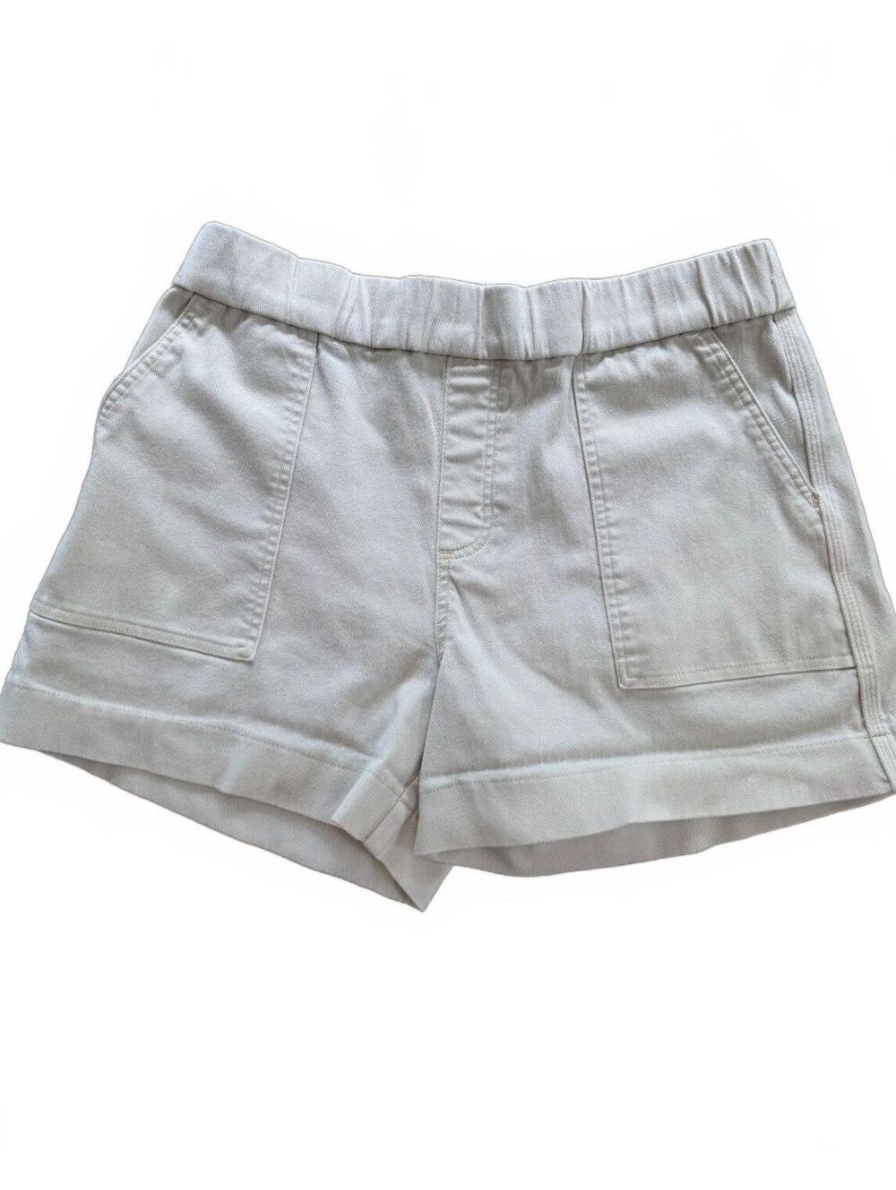 Lee Women’s Ultra Lux High-Rise Pull-On Utility Shorts Beige Comfort Stretch